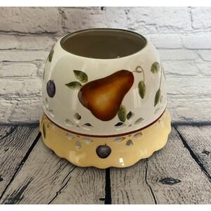 Home Interiors Sonoma Villa Ceramic Candle Jar Shade Fruit Cut Out Cottage Core